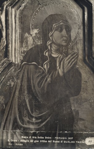 Tilli — Mostra di Arte Antica Umbra. Perugia 1907. S. Chiara - dettaglio del gran trittico dell'Alunno di Gualdo Tadino — particolare